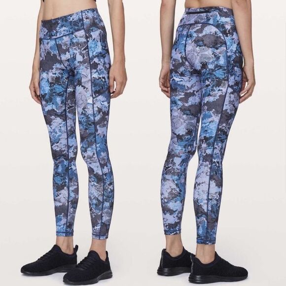 Lululemon Speed Up Tight Blue Purple Screen Camo - Picture 1 of 11